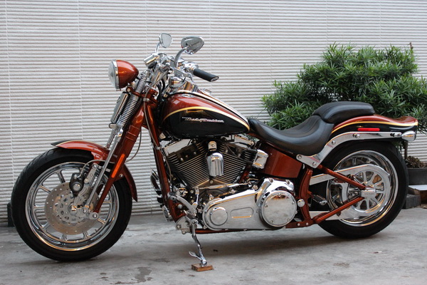 新到橘红色 2008款限量版 HARLEY-DAVIDSON 105周年纪念版 尖叫老鹰大弹簧 110CI 图片 2